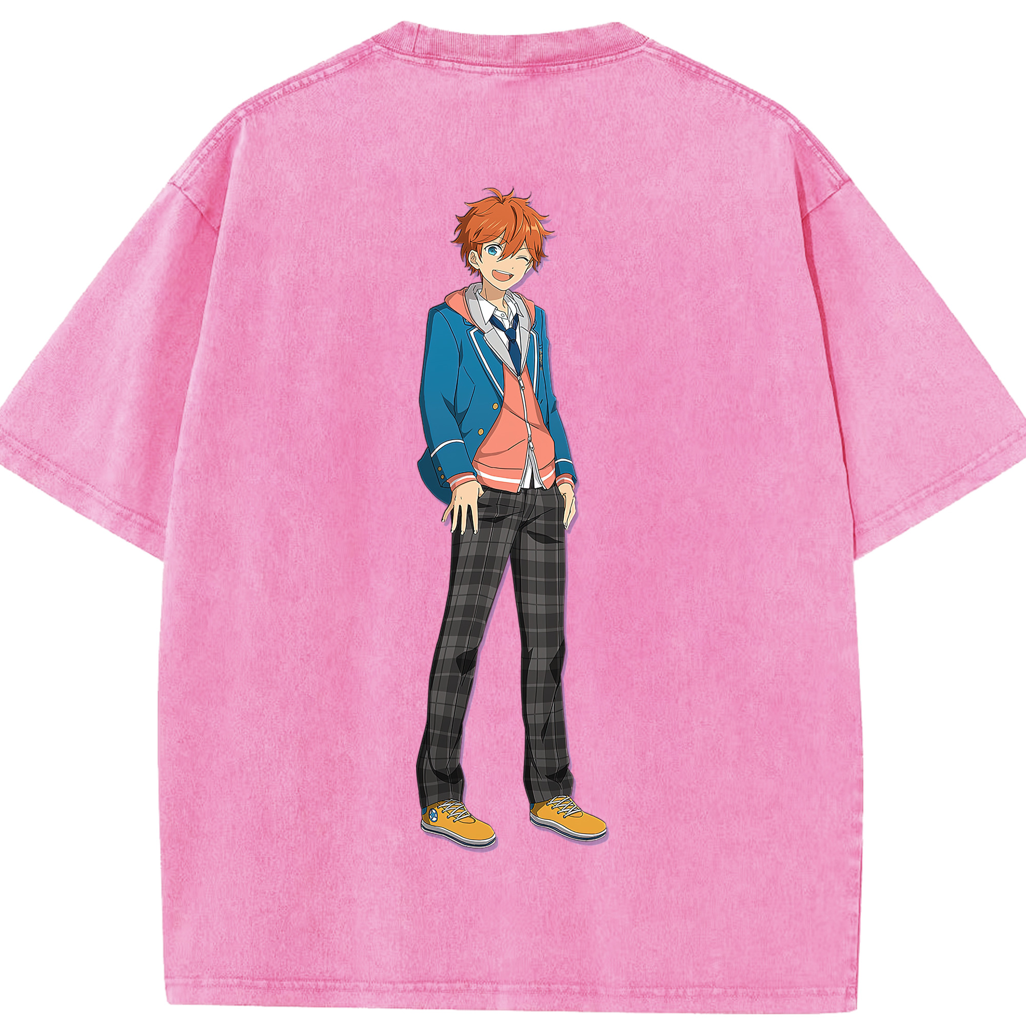 （画像用） あんさんぶるスターズ! Ensemble Stars 綿100% ヴィンテージ風 半袖Tシャツ（背面プリント）
